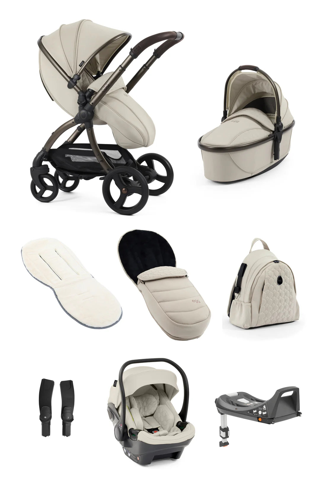 Egg 3 Luxury Travel Bundle With Shell i-Size Car Seat Cashmere End Of February
