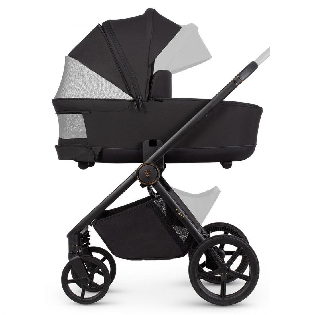 Venicci Claro 3 in 1 with Tiago 360 Car Seat Travel System Bundle, Noir
