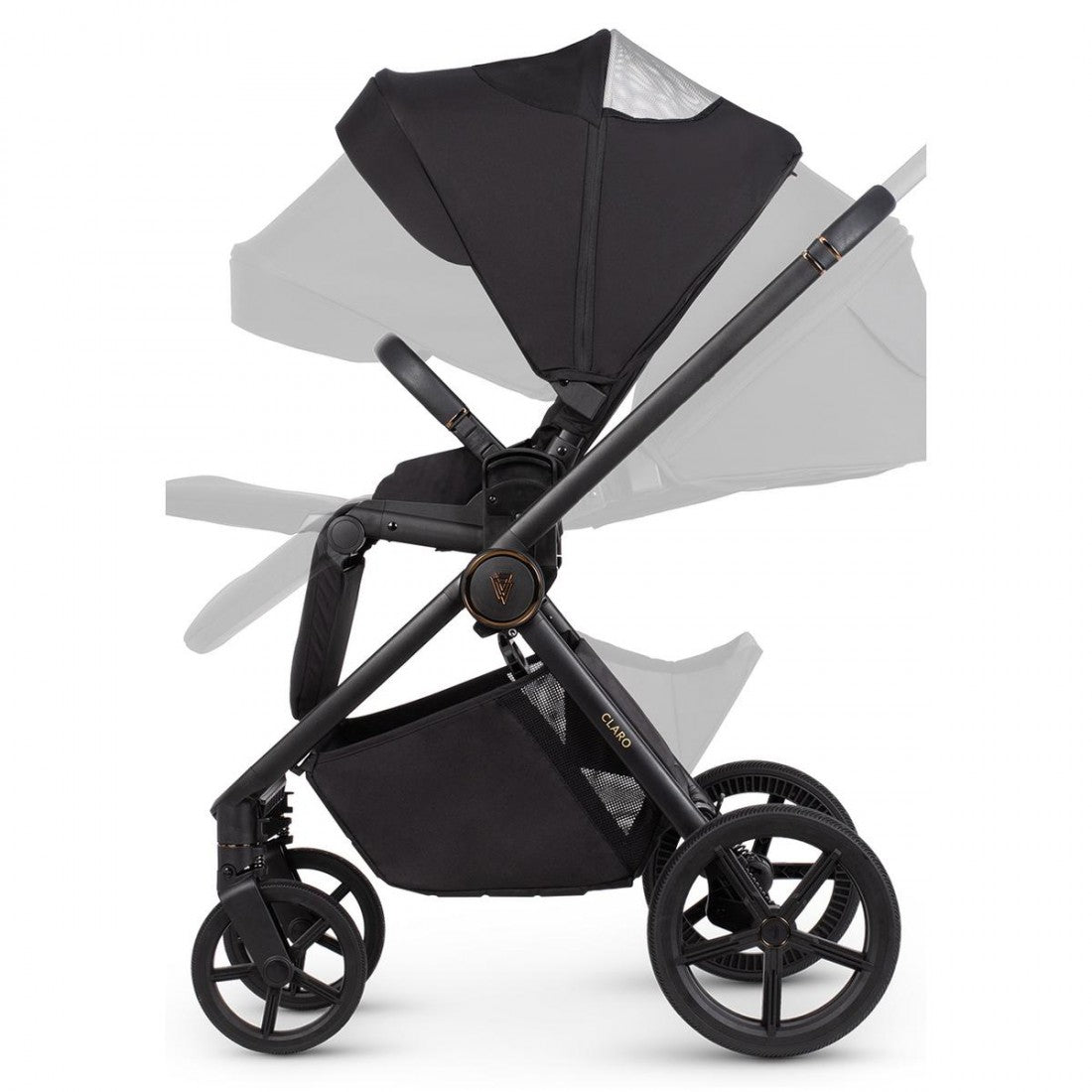 Venicci Claro 3 in 1 with Tiago 360 Car Seat Travel System Bundle, Noir