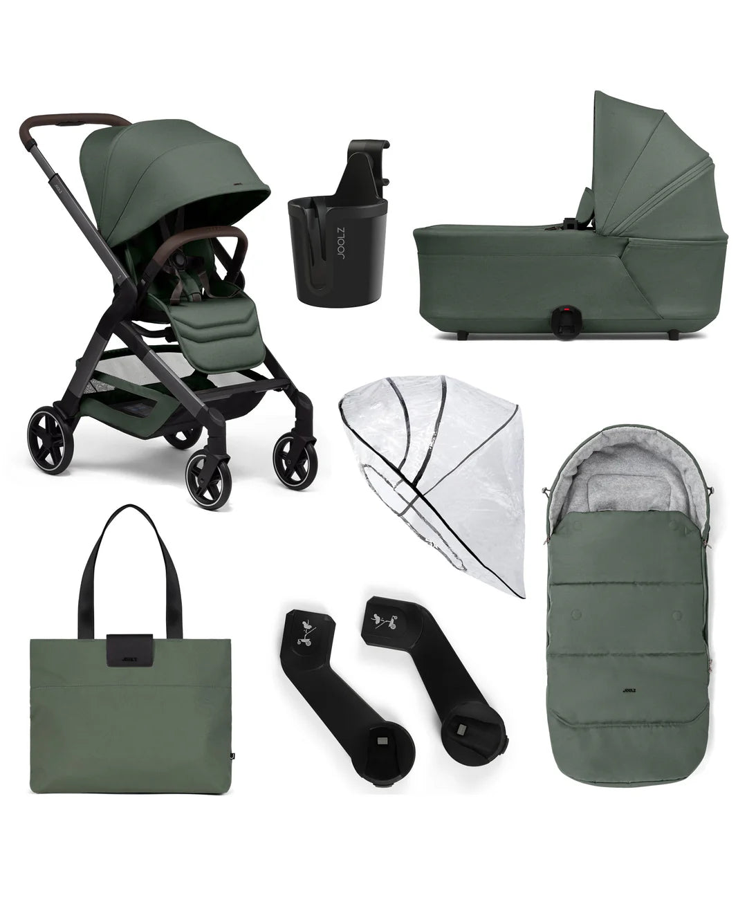 Joolz Hub2 + Carrycot 6pc Bundle Forest Green
