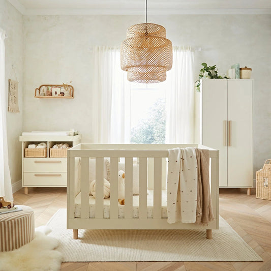 Cuddle Co Harper 3 Piece Nursery Furniture - Cream and Ash