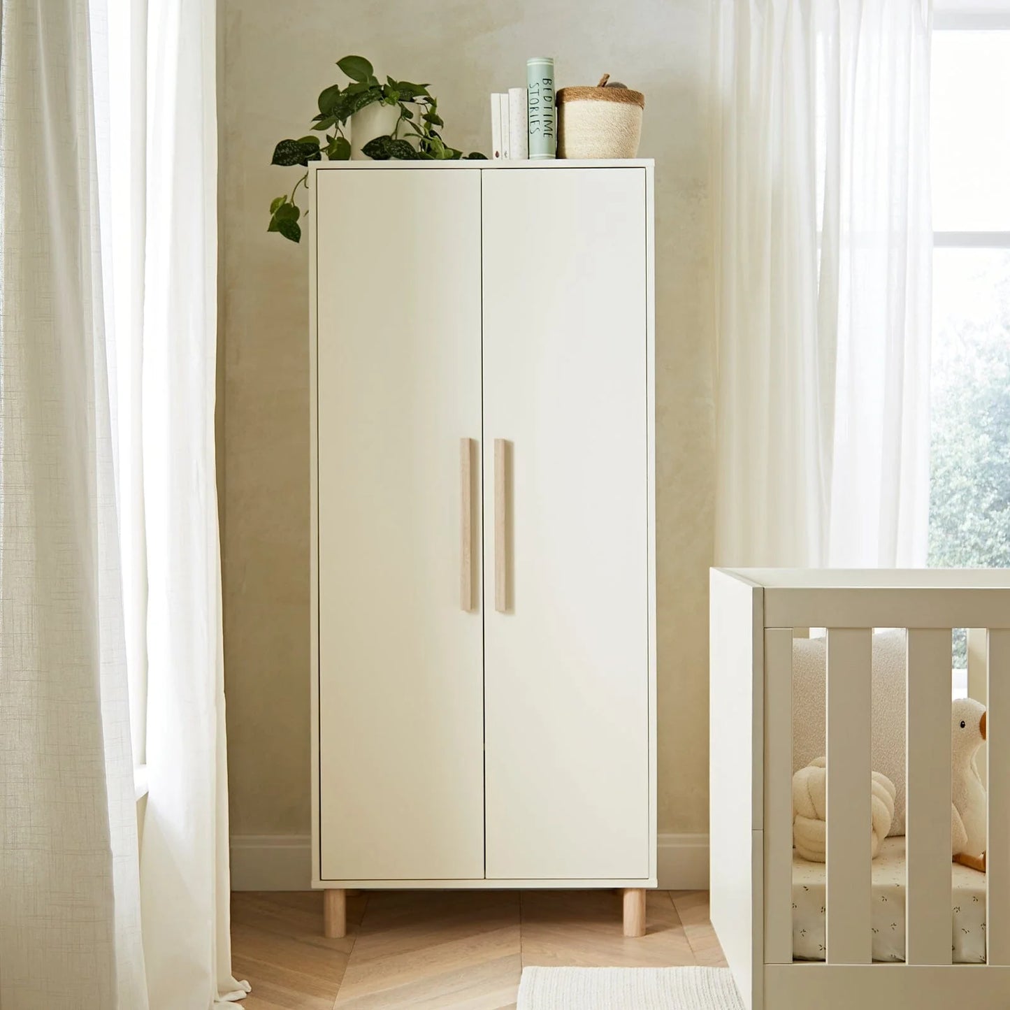 Cuddle Co Harper 3 Piece Nursery Furniture - Cream and Ash
