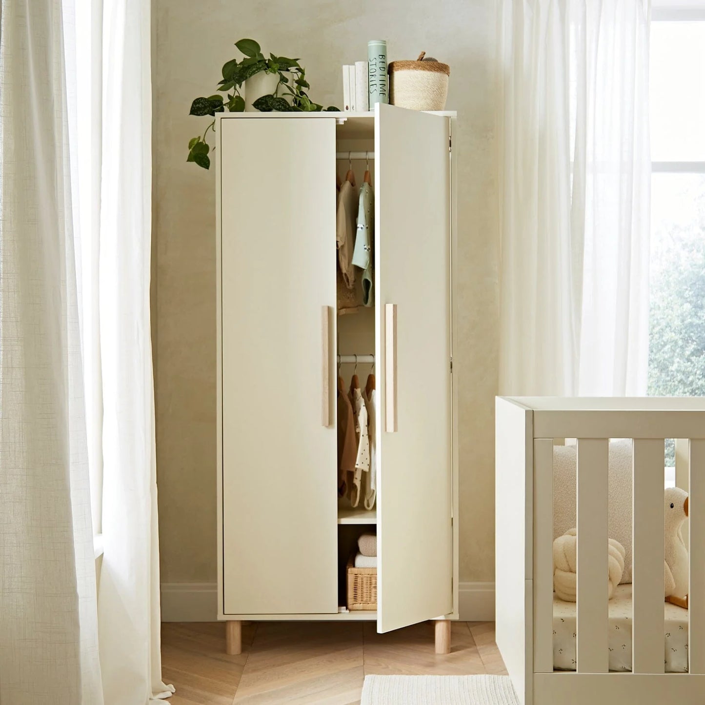 Cuddle Co Harper 3 Piece Nursery Furniture - Cream and Ash