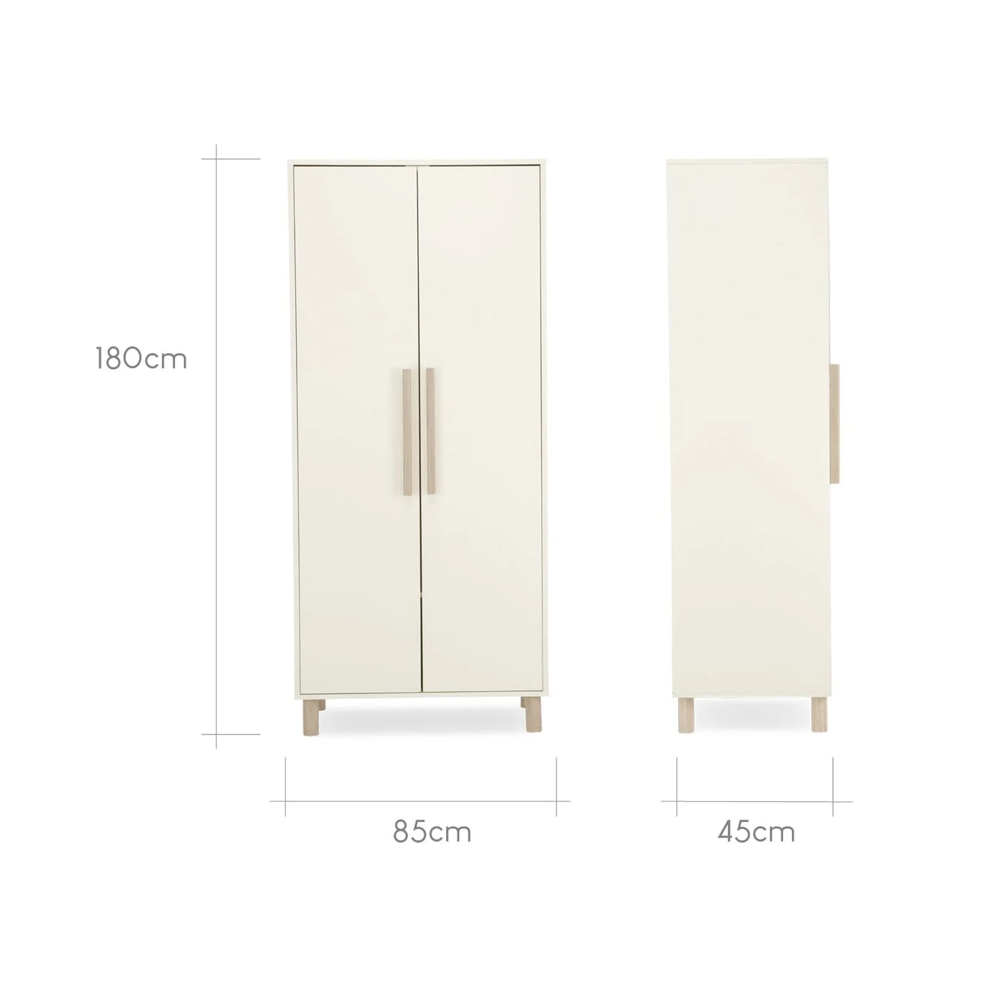 Cuddle Co Harper 3 Piece Nursery Furniture - Cream and Ash