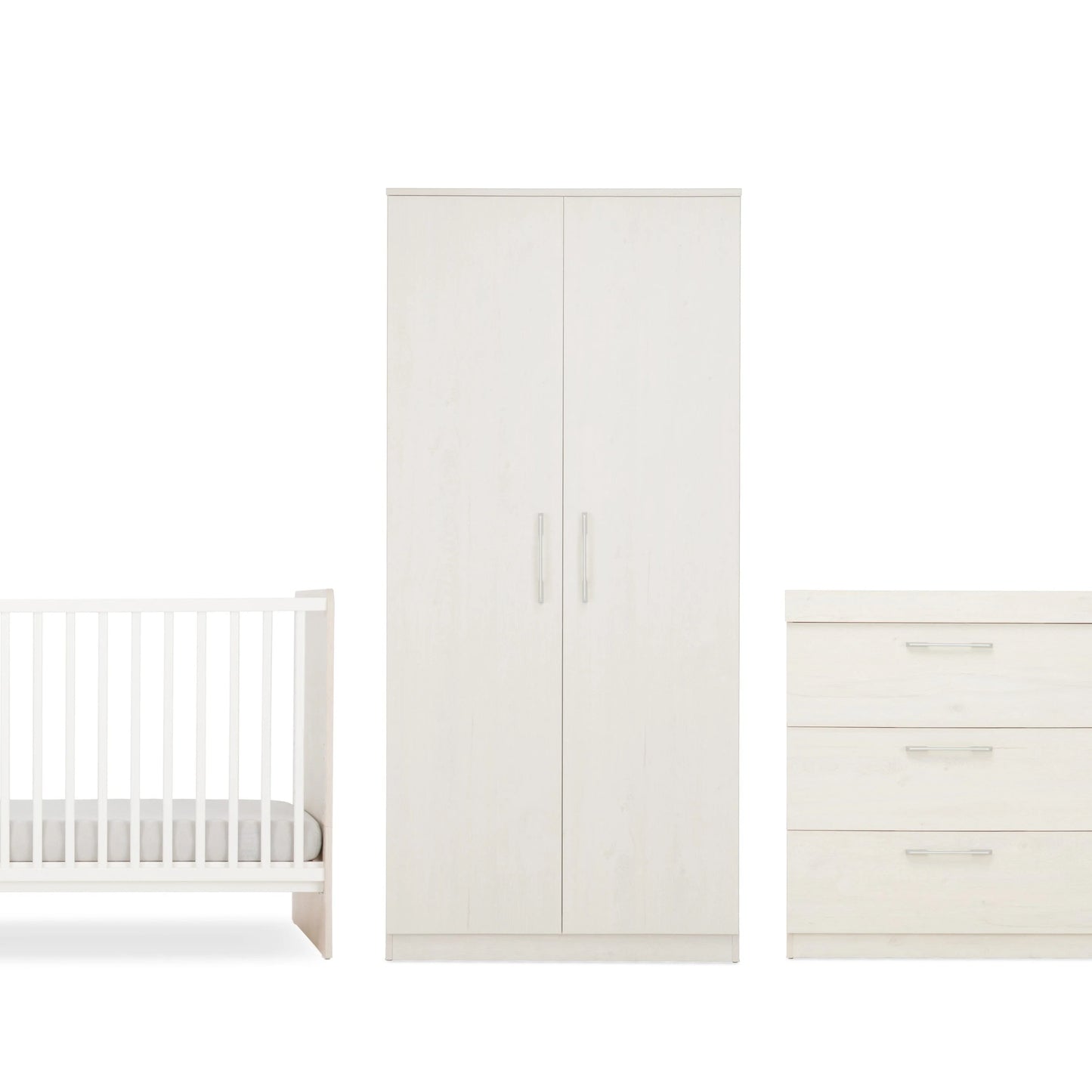 CuddleCo Freya 3 Piece Nursery Furniture Set - Coastal White
