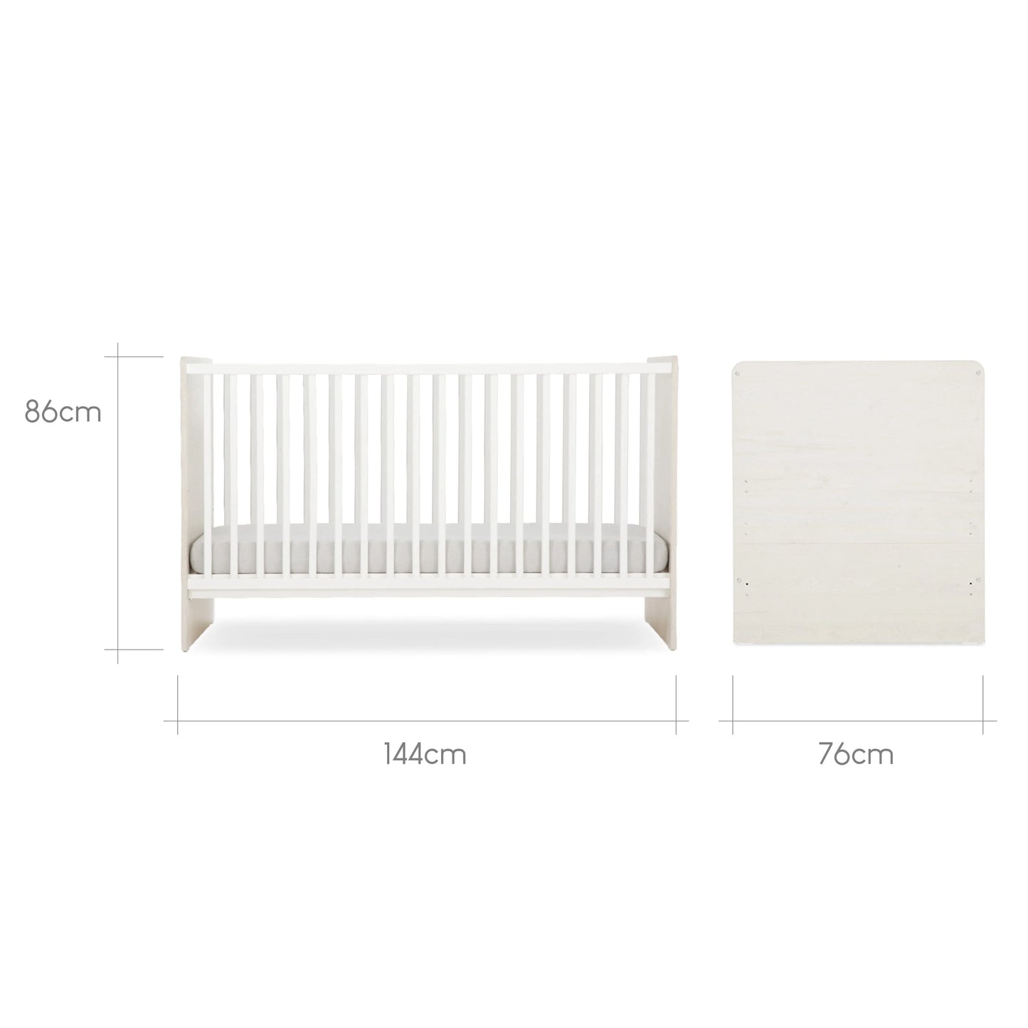 CuddleCo Freya 2 Piece Nursery Furniture Set - Coastal White