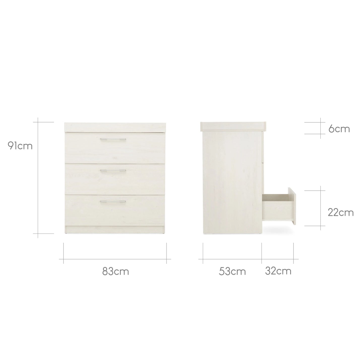 CuddleCo Freya 2 Piece Nursery Furniture Set - Coastal White