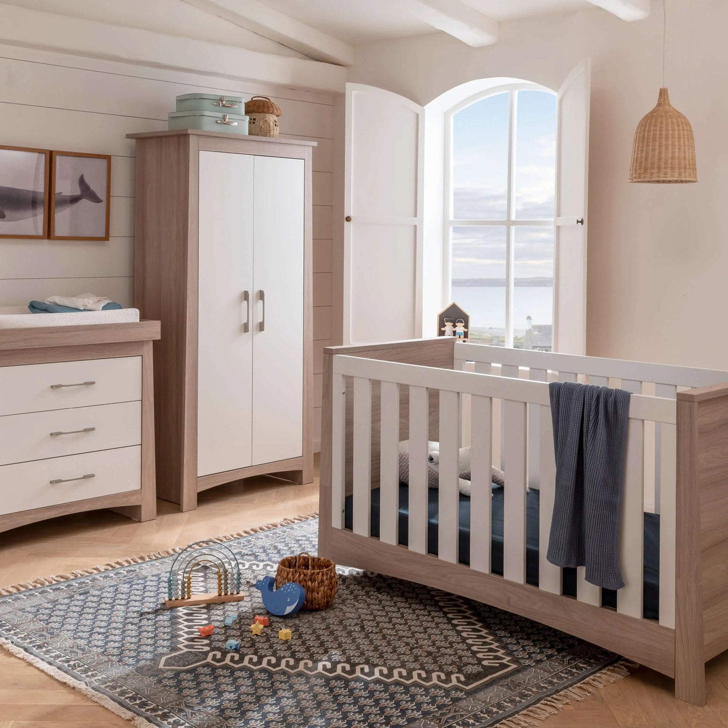 CuddleCo Lana 3 Piece Nursery Furniture Set - Ash & White