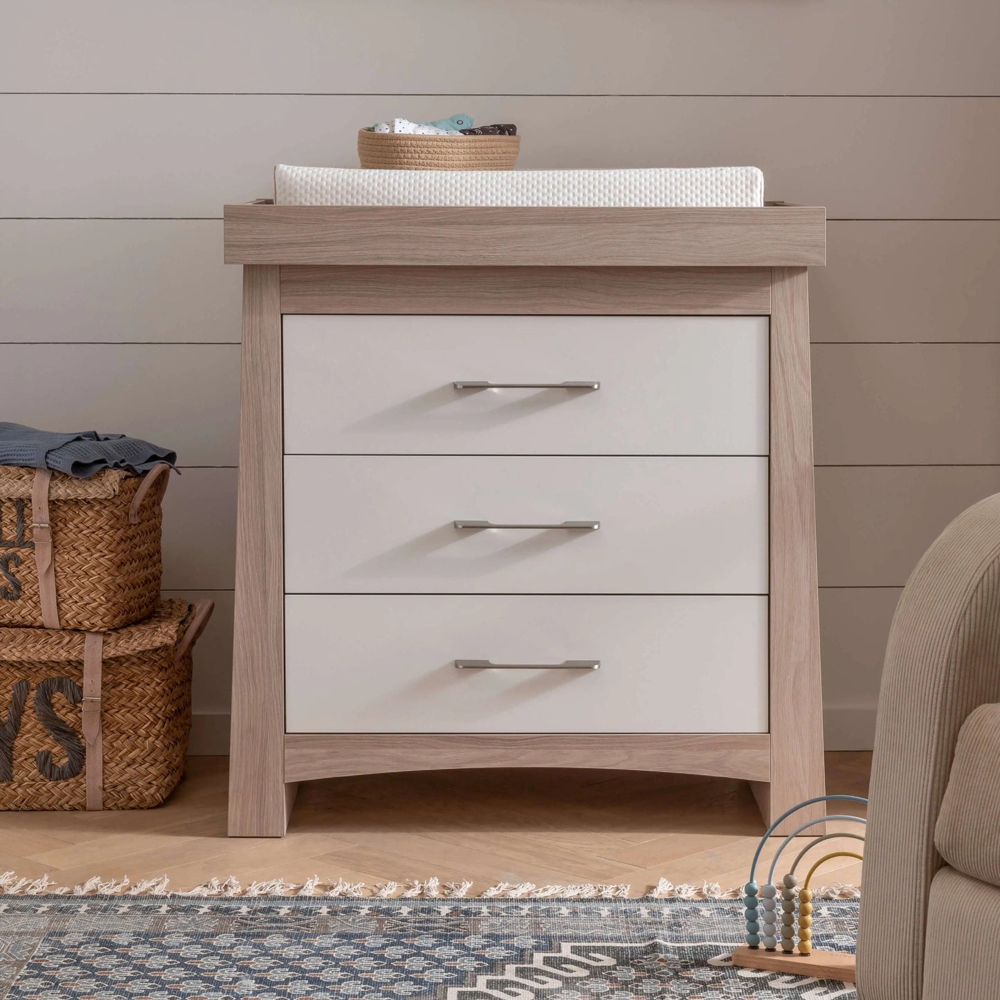 CuddleCo Lana 3 Piece Nursery Furniture Set - Ash & White