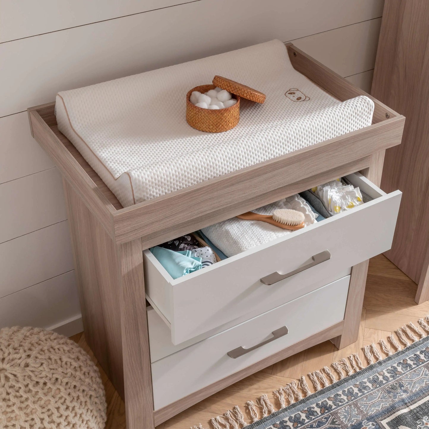 CuddleCo Lana 3 Piece Nursery Furniture Set - Ash & White