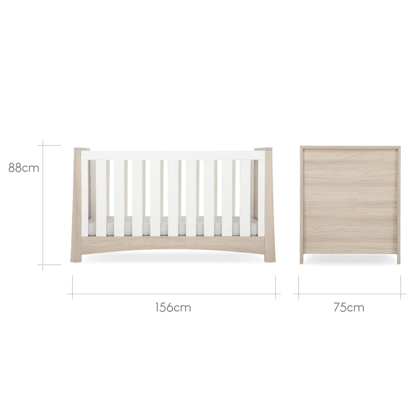 CuddleCo Lana 3 Piece Nursery Furniture Set - Ash & White