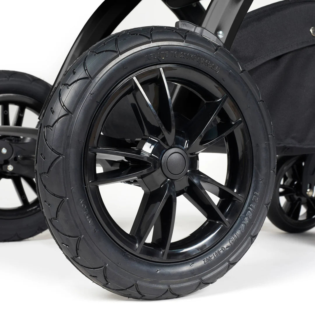 Ickle bubba Stomp Luxe All in One Premium i-Size Travel System with ISOFIX Base *Midnight - Black handle