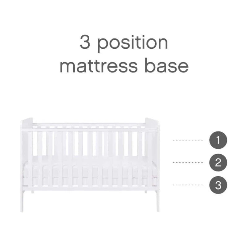 Tutti Bambini Rio Cot Bed, Changer and Mattress – Grey/Oak