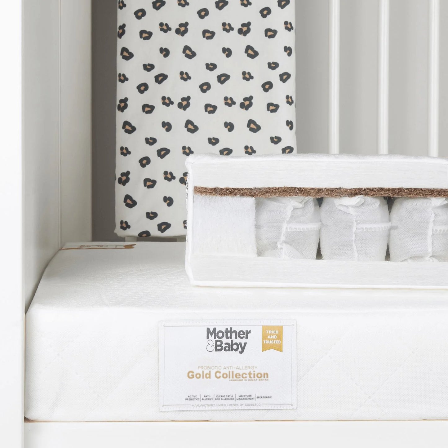Mother&Baby Pure Gold Anti-Allergy Coir Pocket Sprung Cot bed Mattress 120 x 60cm