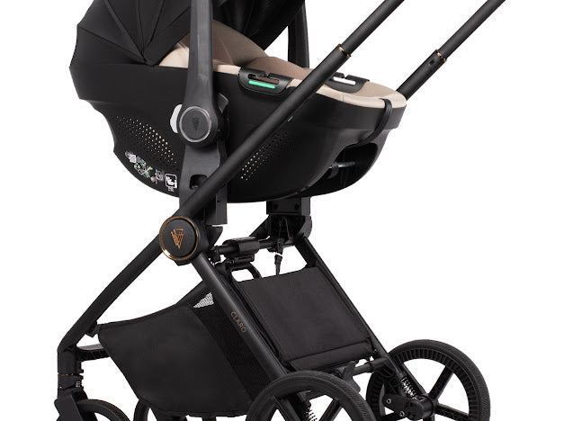 Venicci Claro 3 in 1 with Tiago Beige 360 Car Seat Travel System Bundle, Almond