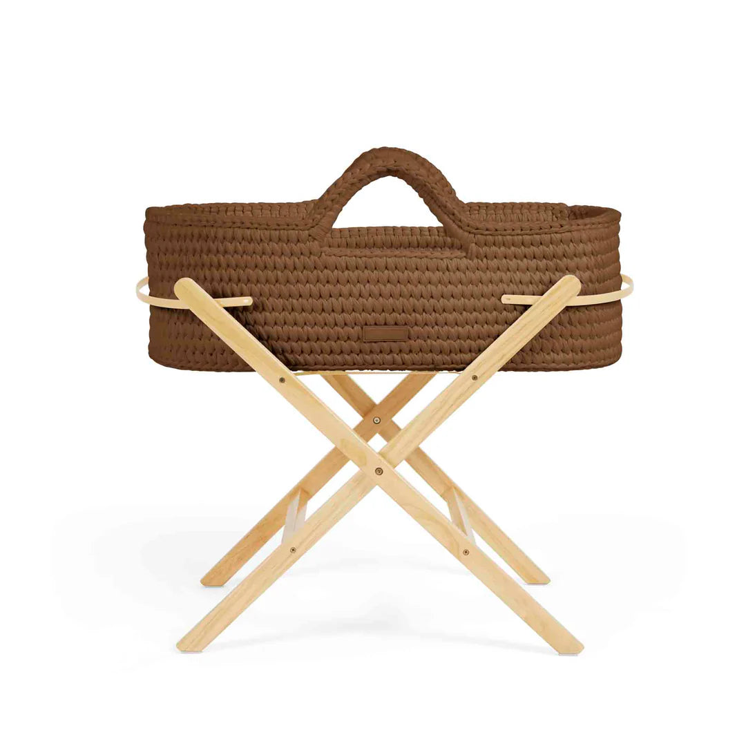 Ickle Bubba Nova Basket And Stand Crochet Mocha With Pine Stand