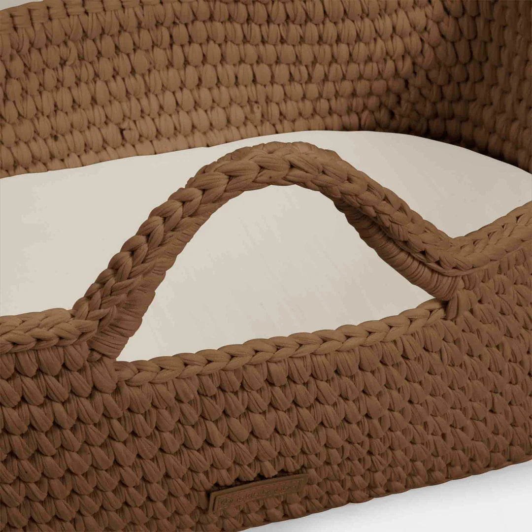 Ickle Bubba Nova Basket And Stand Crochet Mocha With Pine Stand