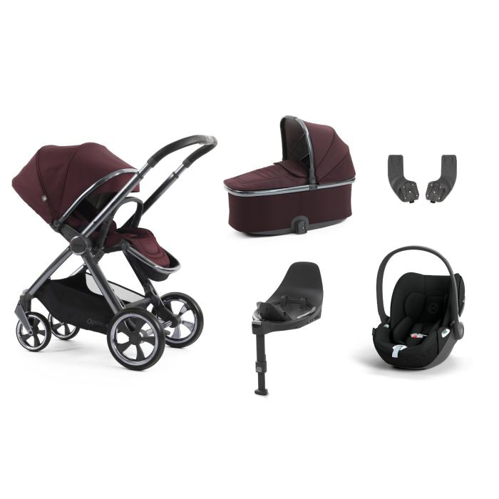 BabyStyle Oyster4 Pushchair Essential 5 Piece Bundle with Cybex Cloud T i-Size Car Seat and Base - Mulberry