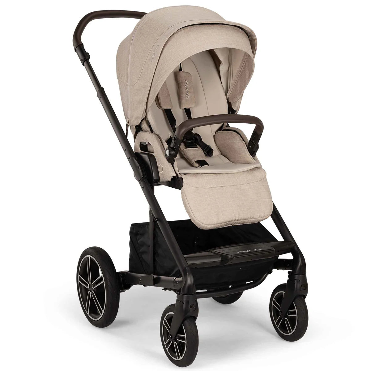 Nuna MIXX Next Pushchair, MIXX Next Carrycot, ARRA Flex Car Seat and BASE Curv Bundle, Biscotti