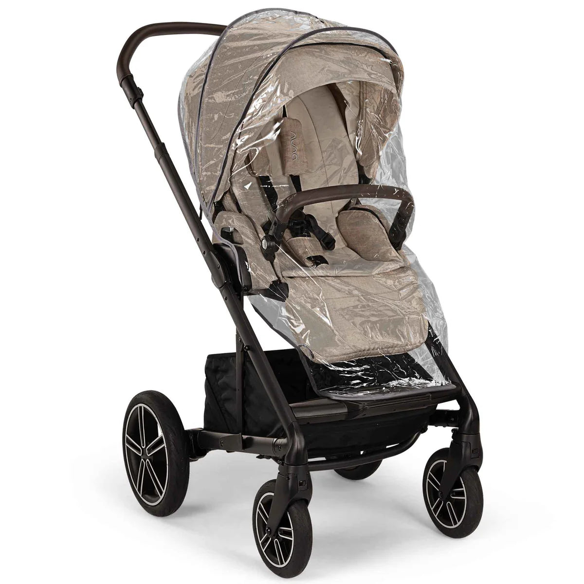 Nuna MIXX Next Pushchair, MIXX Next Carrycot, ARRA Flex Car Seat and BASE Curv Bundle, Biscotti