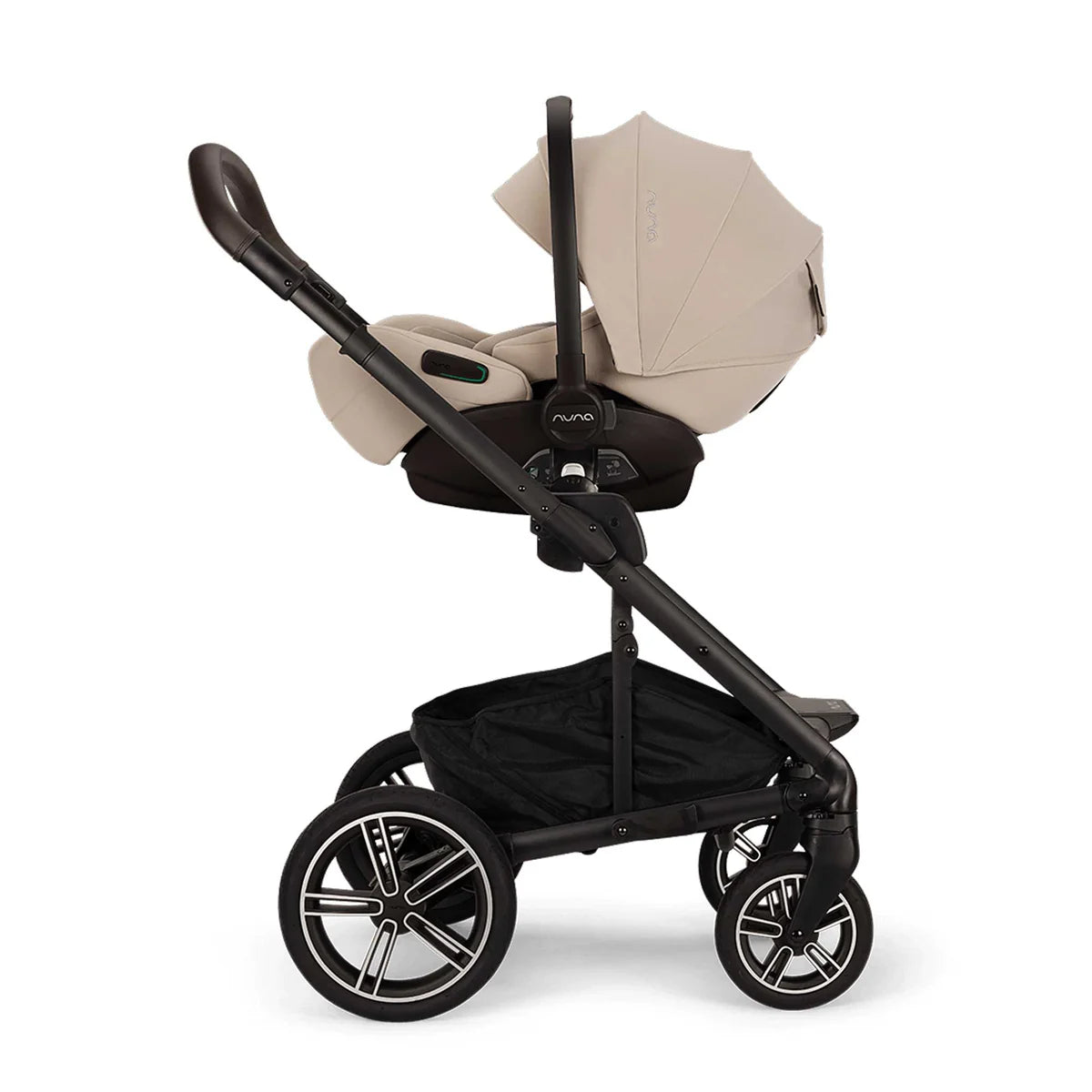 Nuna MIXX Next Pushchair, MIXX Next Carrycot, ARRA Flex Car Seat and BASE Curv Bundle, Biscotti
