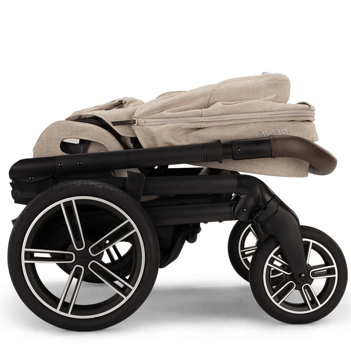 Nuna MIXX Next Pushchair, MIXX Next Carrycot, ARRA Flex Car Seat and BASE Curv Bundle, Biscotti
