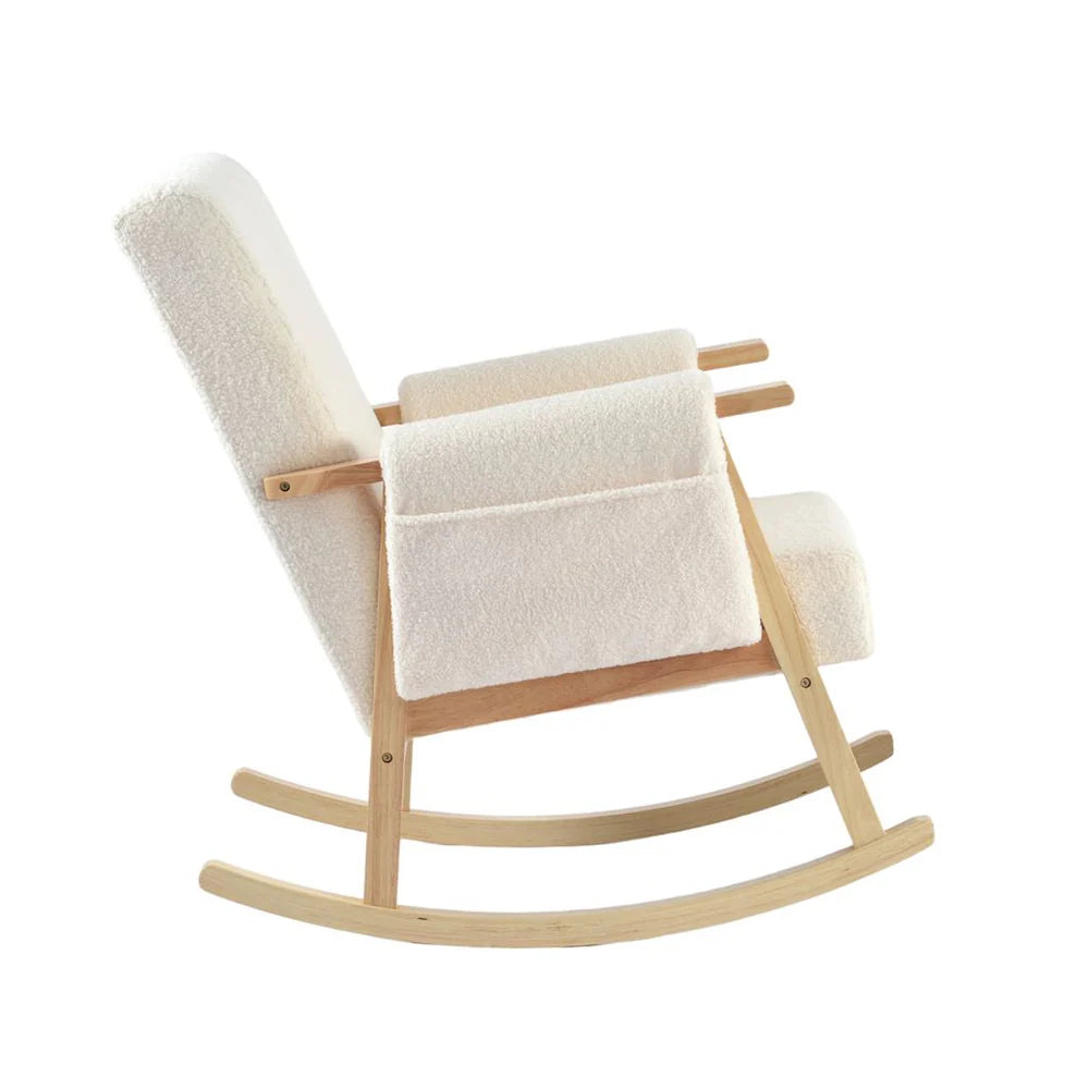 Bebe & Beyond Storyteller Nursing Chair & Stool – Off White Teddy Boucle