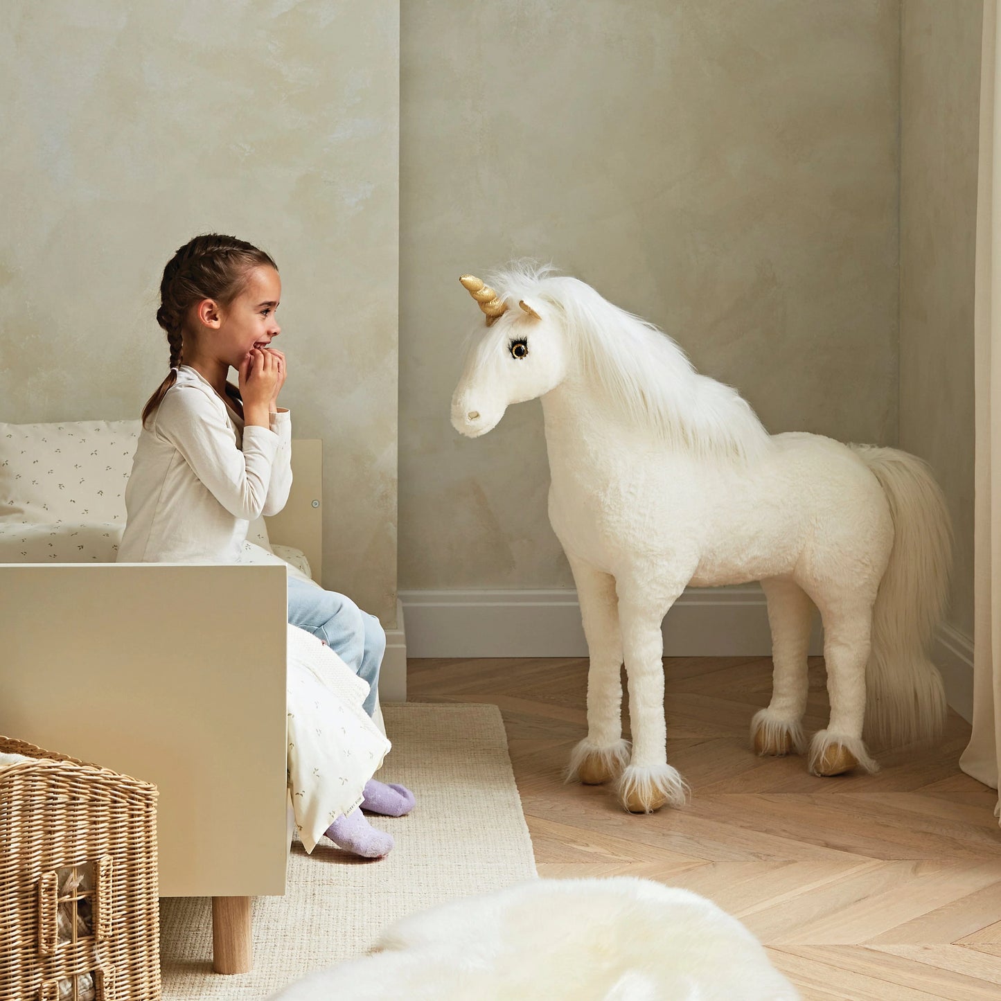 Cuddle Co Standing Unicorn - Gold Dust