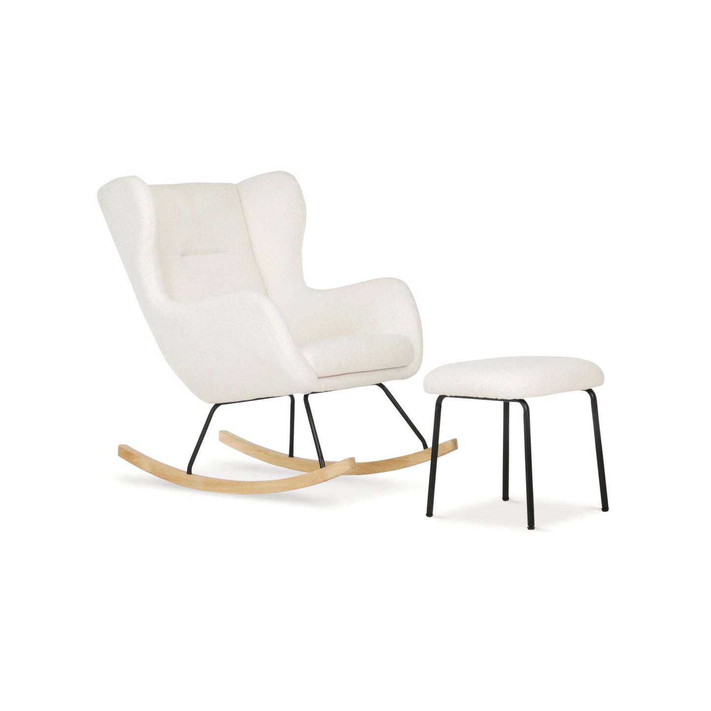 Cuddle Co Marley Nursing Chair and Footstool - Teddy Off White