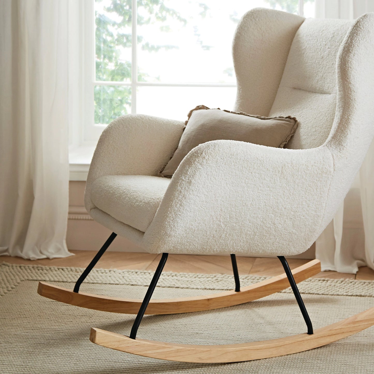 Cuddle Co Marley Nursing Chair and Footstool - Teddy Off White