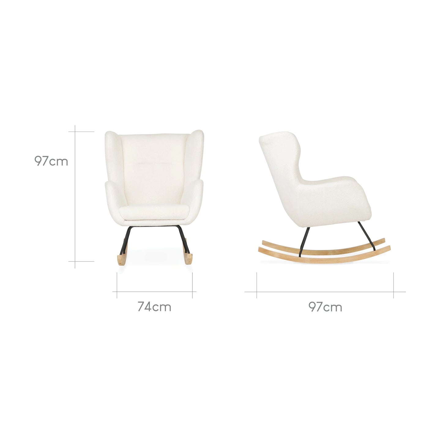 Cuddle Co Marley Nursing Chair and Footstool - Teddy Off White