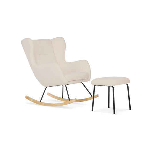 Cuddle Co Marley Nursing Chair and Footstool - Teddy Light Beige