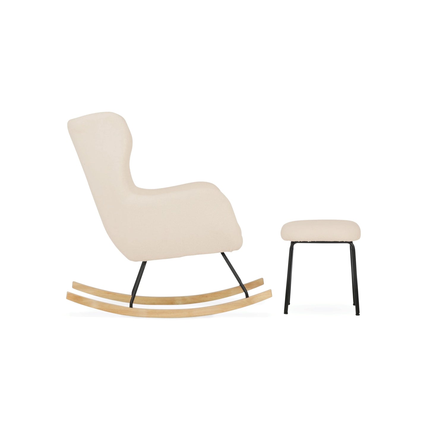 Cuddle Co Marley Nursing Chair and Footstool - Teddy Light Beige