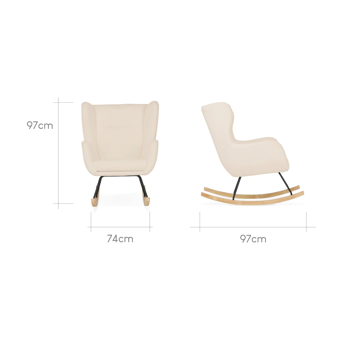 Cuddle Co Marley Nursing Chair and Footstool - Teddy Light Beige