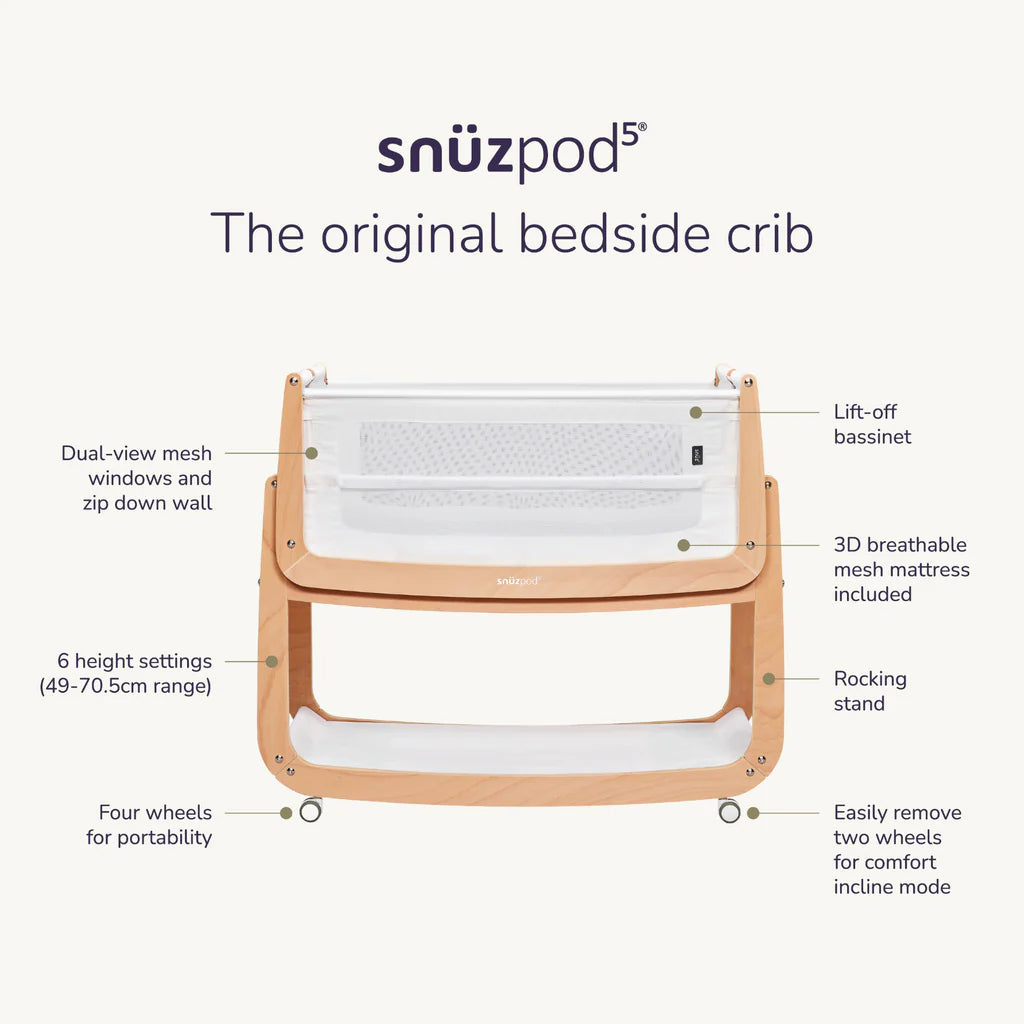 SnuzPod5 Bedside Crib Terracota