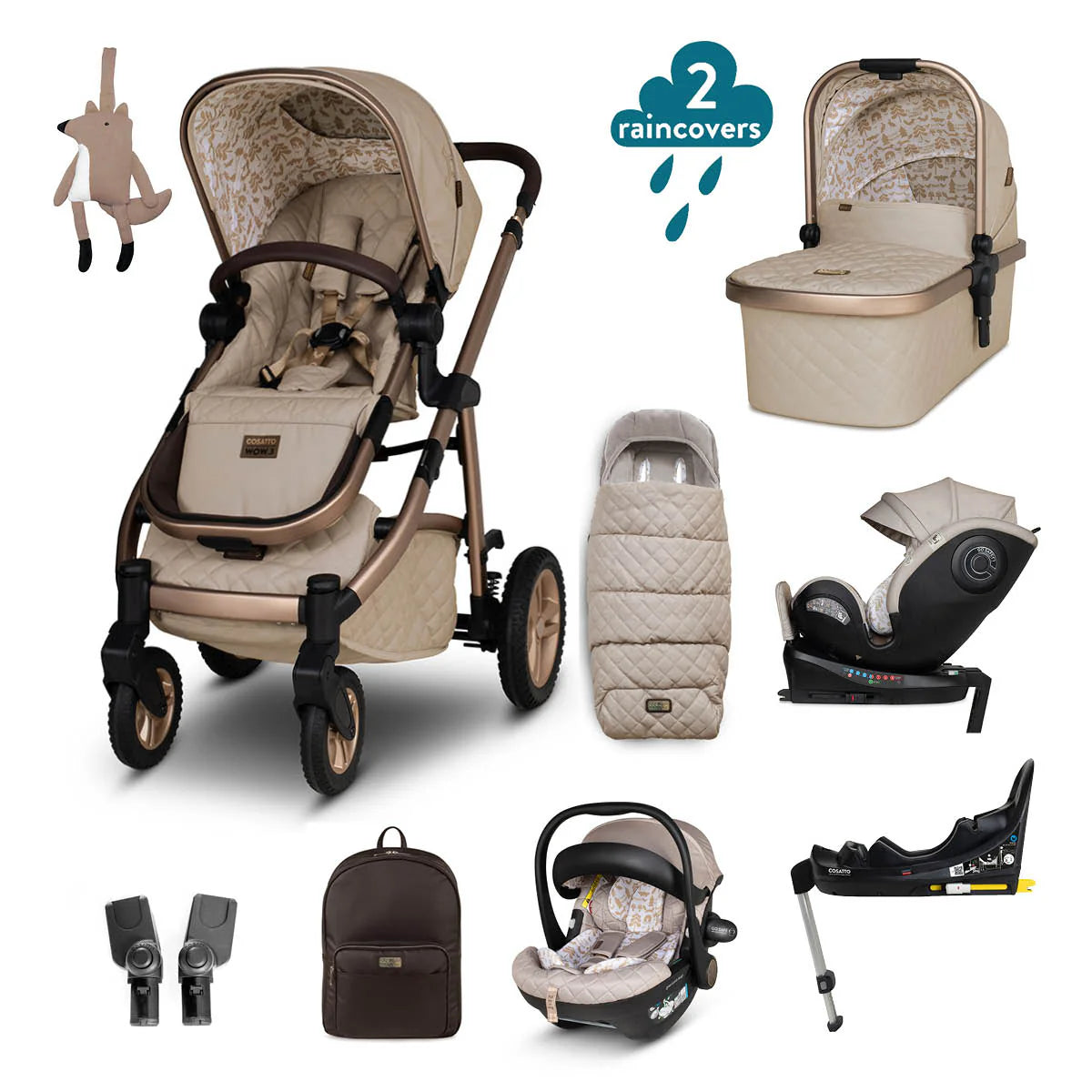 Cosatto Wow 3 All Stage Everything Bundle Whisper