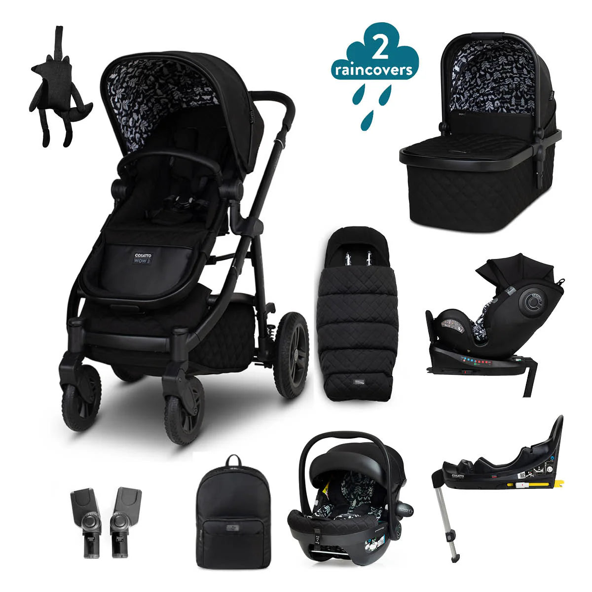 Cosatto Wow 3 All Stage Everything Bundle Silohette