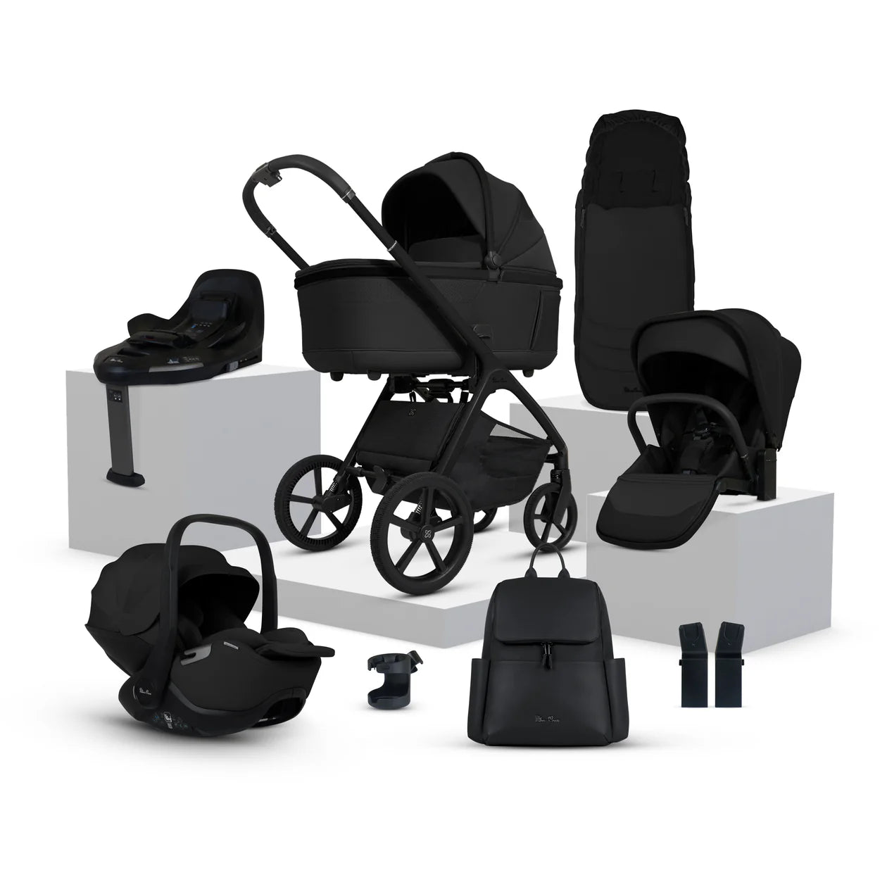 Silver Cross Cove Onyx Travel System Ultimate 360 Infant Carrier Bundle (10 piece)
