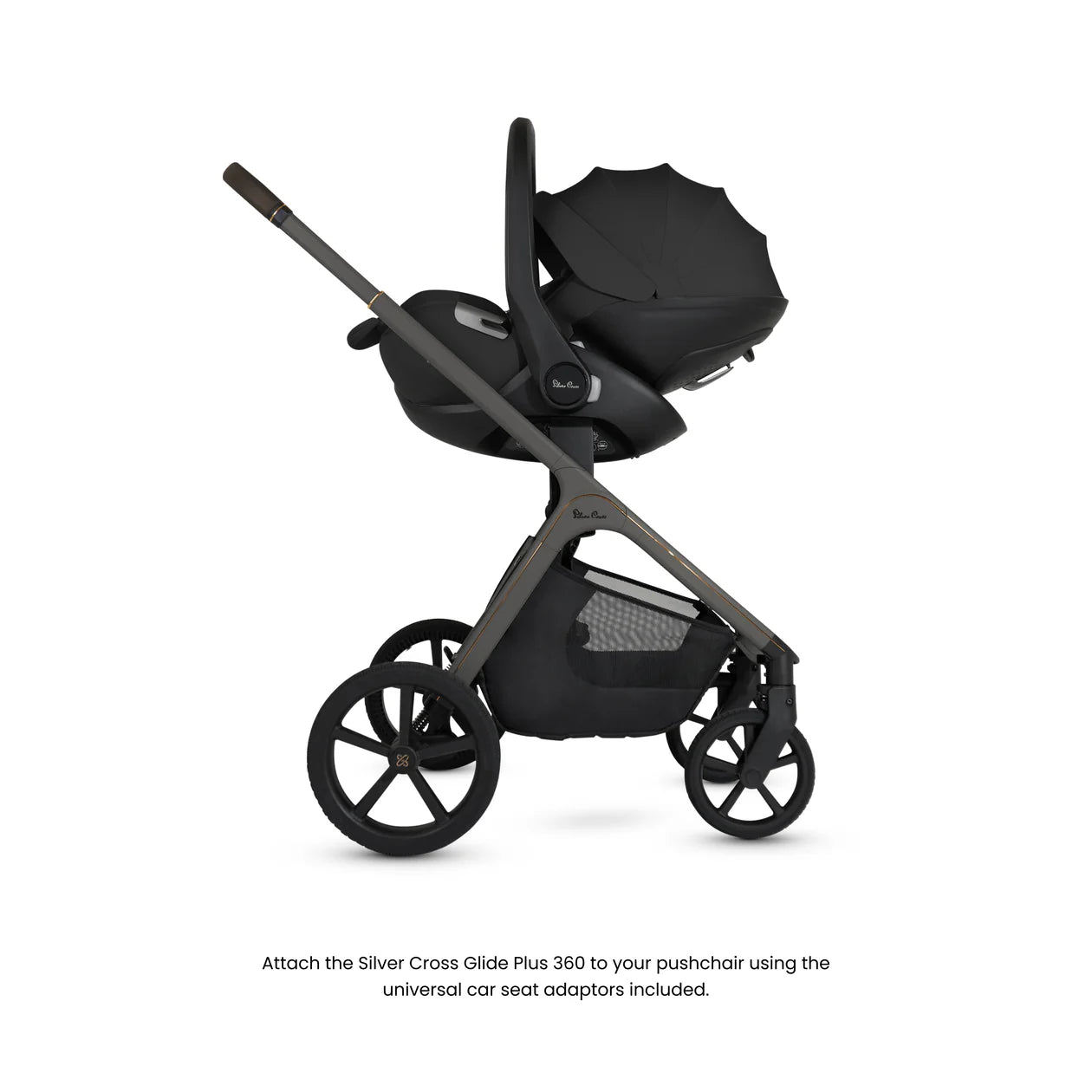 Silver Cross Cove Onyx Travel System Ultimate 360 Infant Carrier Bundle (10 piece)