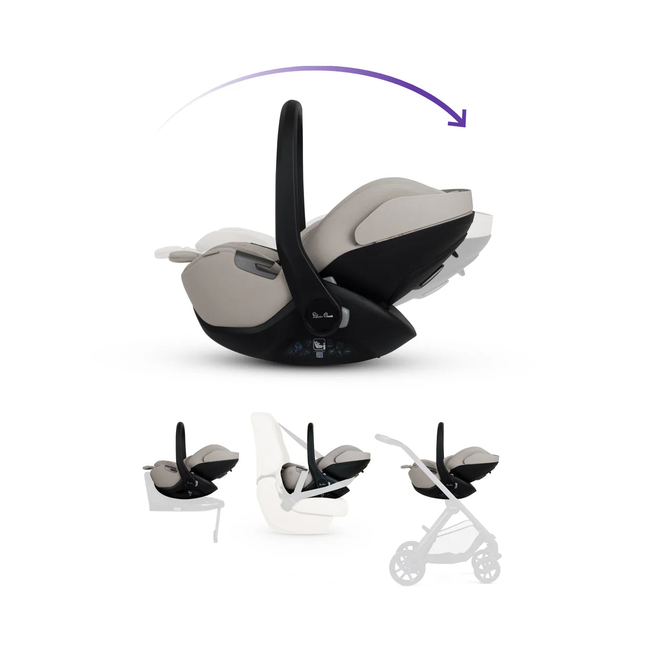 Silver Cross Cove Champagne Travel System Ultimate 360 Infant Carrier Bundle (10 piece)
