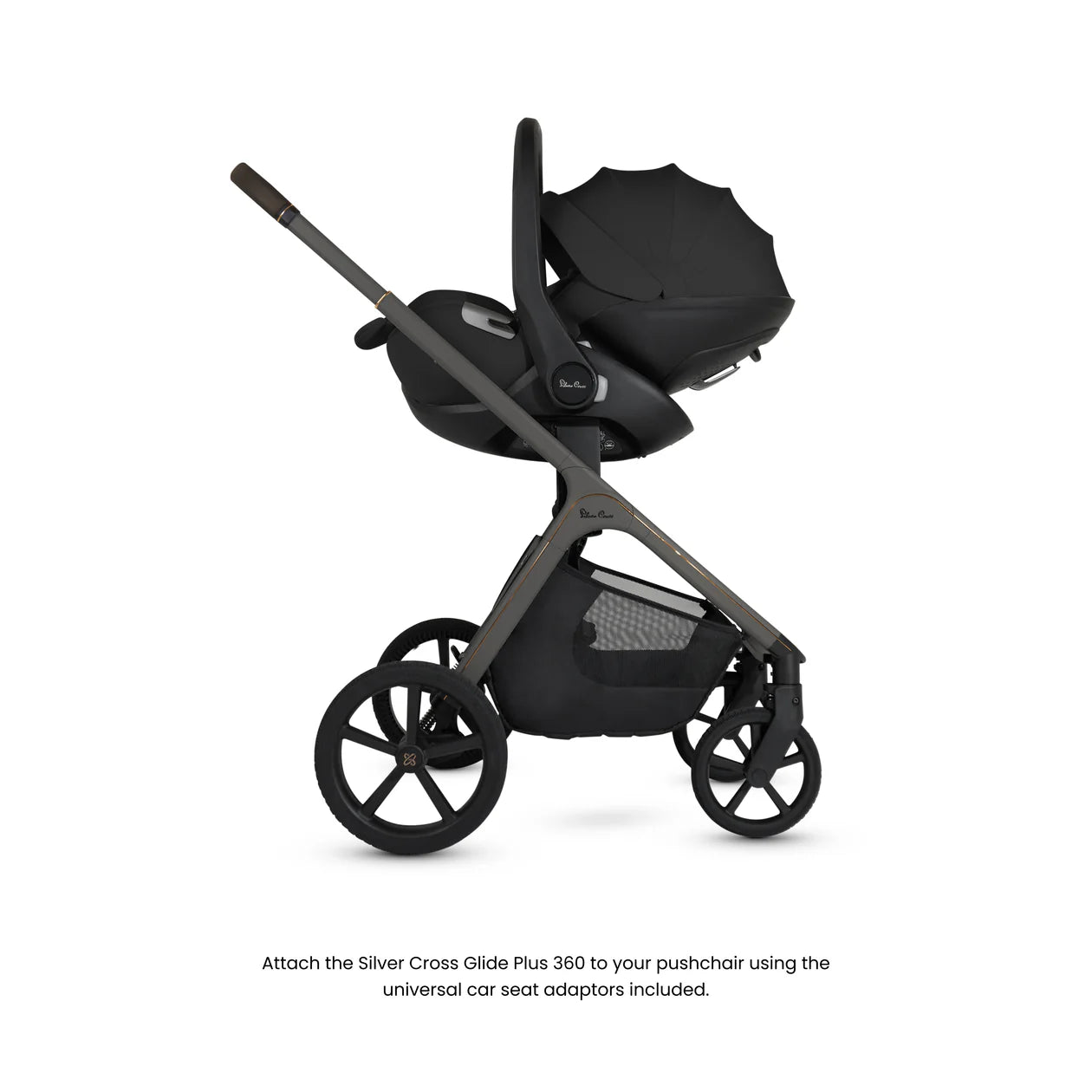 Silver Cross Cove Onyx Travel System Ultimate 360 Infant Carrier Bundle (10 piece)