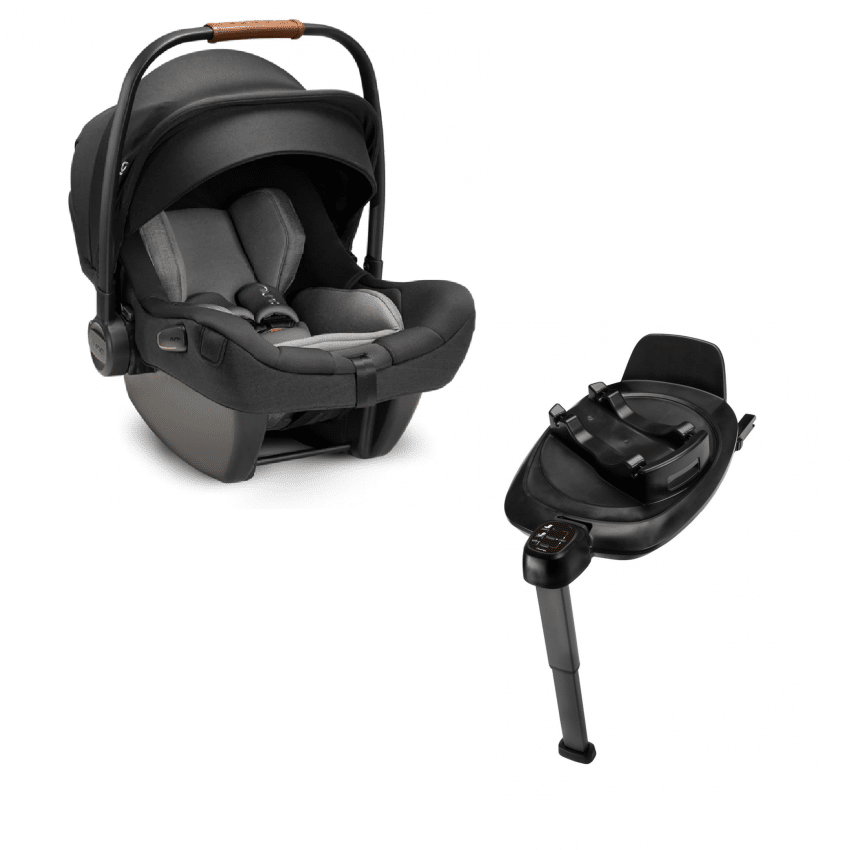 Nuna Pipa Next i-Size Caviar Car Seat with rotating base Tan Handle