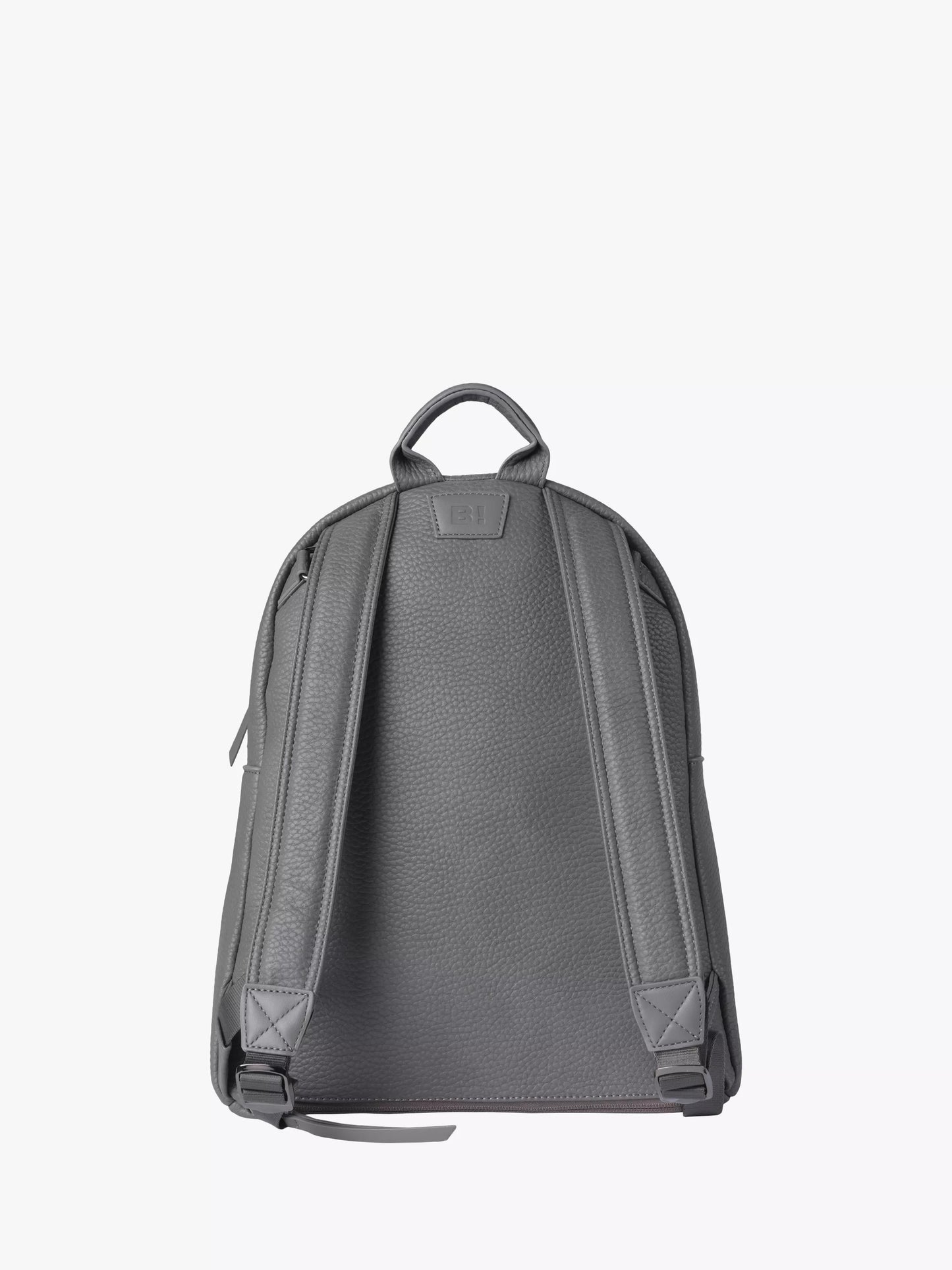 BabaBing! Luca Tumbled Vegan Leather Backpack Changing Bag, Grey