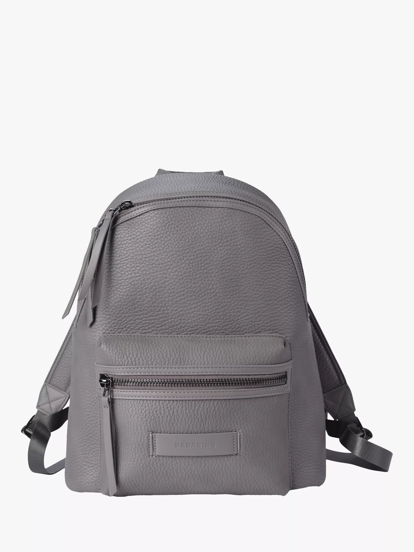 BabaBing! Luca Tumbled Vegan Leather Backpack Changing Bag, Grey