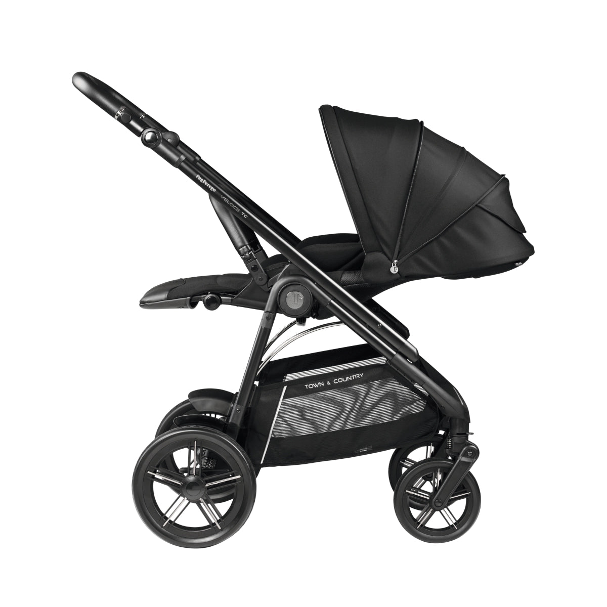 Peg Perego Veloce TC 11 Piece Travel Bundle True Black Inc Reclining Car Seat