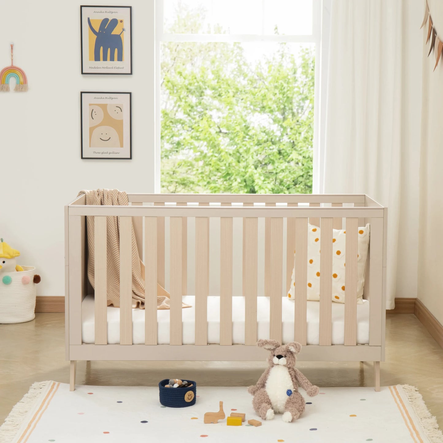 Babymore Dante Cot Bed – Cashmere Full Size