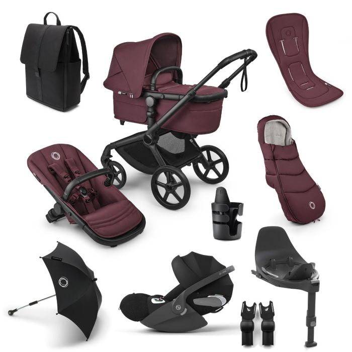 Bugaboo Fox 5 Renew Complete Dark Cherry Cybex Cloud T & Base Ultimate Bundle