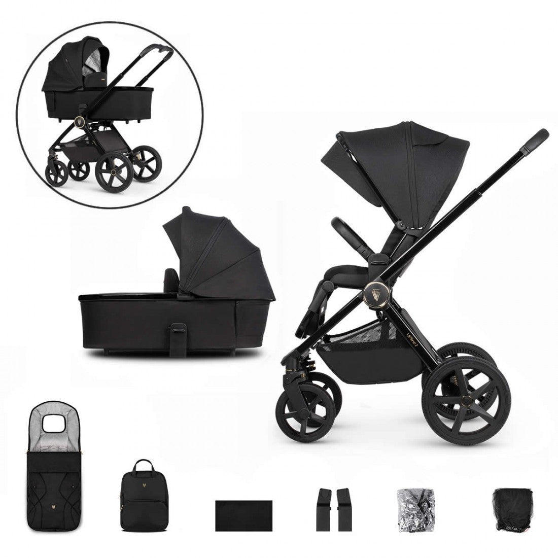 Venicci Upline 2 2 in 1 All Black