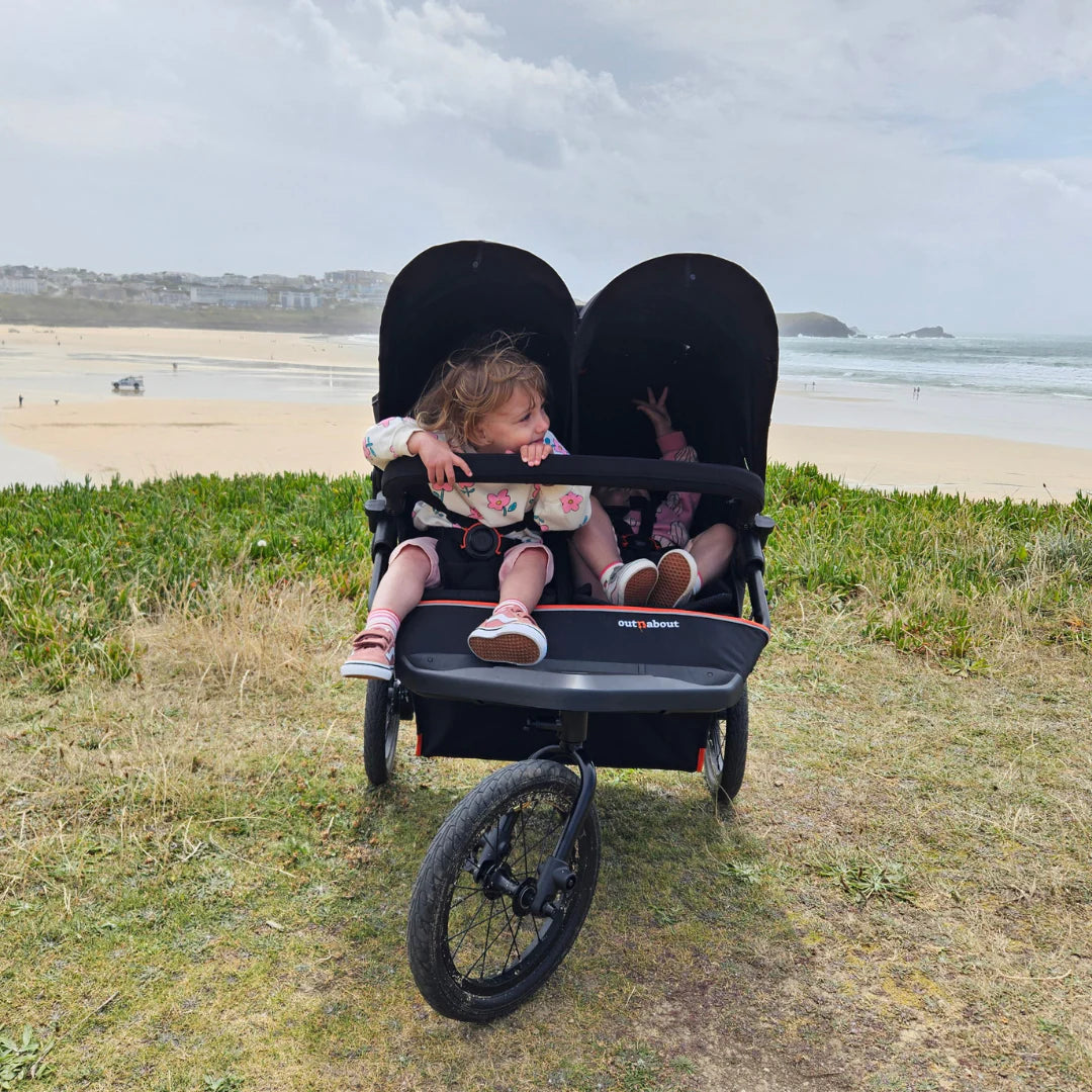 Out n About Nipper Double V6 Plus Pushchair Summit Black *Pre Order Mid October Delivery