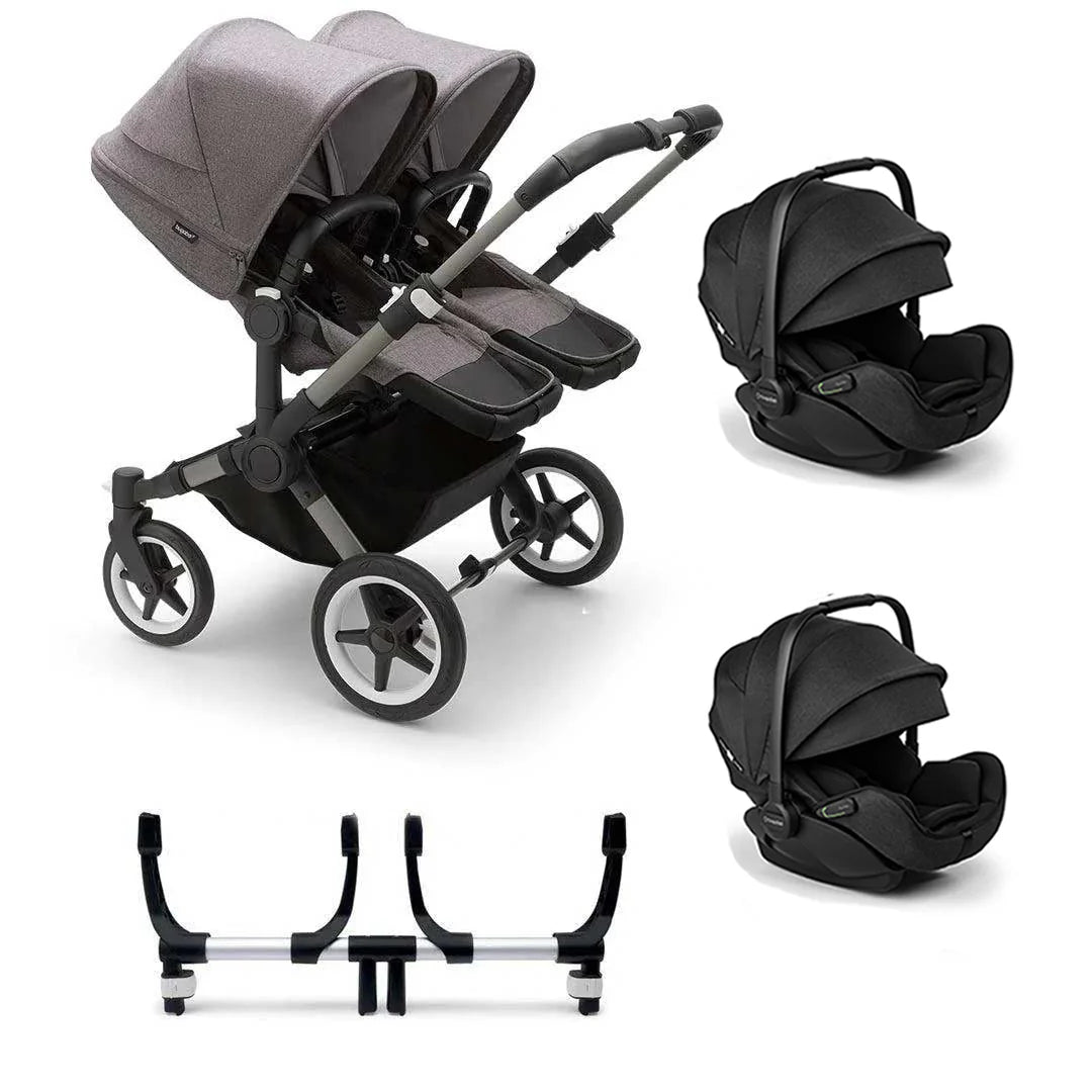 Bugaboo Donkey 5 Twin Complete + Otter Travel System No Isofix Grey Melange